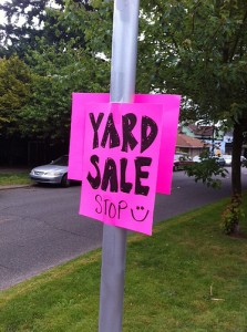 Yard Sale sign