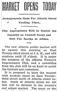 Alberta Market Opens From the Oregonian, June 26, 1914